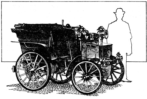 Победитель гонок по маршруту Париж - Бордо - Париж 1895 года двухместный автомобиль 'Панар-Левассор' развил среднюю скорость 24,4 км/ч. На нем установлен двухцилиндровый двигатель мощностью всего 3,5 л. с. Коробка передач четырехступенчатая. Масса экипажа 600 кг
