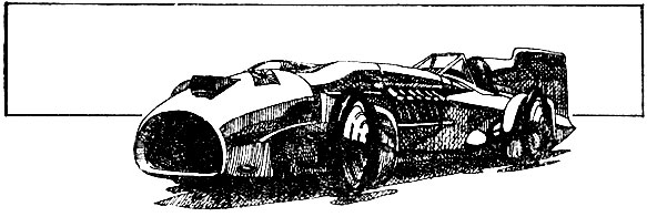 Новый рекордный автомобиль Кэмпбелла 'Синяя птица-4', на котором 22 февраля 1933 года абсолютный рекорд скорости был поднят до 438,470 км/ч. На нем установлен 12-цилиндровый двигатель 'Роллс-Ройс' объемом 36,6 л с компрессором мощностью до 2500 л. с. Коробка передач трехступенчатая. Конструкция шасси аналогична предыдущим моделям. База автомобиля 4170 мм. Длина 8250 мм, ширина 2000 мм, Собственная масса 4825 кг