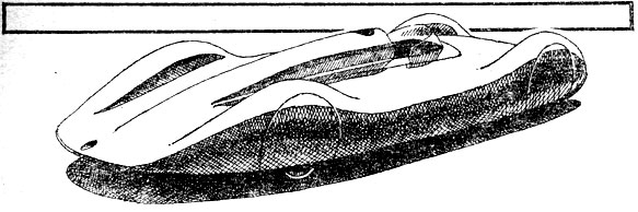 Рекордно-гоночный автомобиль 'Ауто-Унион', на котором гонщик, Роземайер установил ряд высших достижений в раз-личных классах. Машина отличалась задним расположением двигателя, прочной хромо-молибденовой трубчатой рамой, независимой подвеской всех колес, совершенной аэродинамической формой. На ней применялись различные двигатели объемом 3,0, 5,0 и 6/33 л, мощностью до 640 л. с. Максимальная, достигнутая на этом автомобиле скорость составила 406,3 км/ч (октябрь 1937 года)