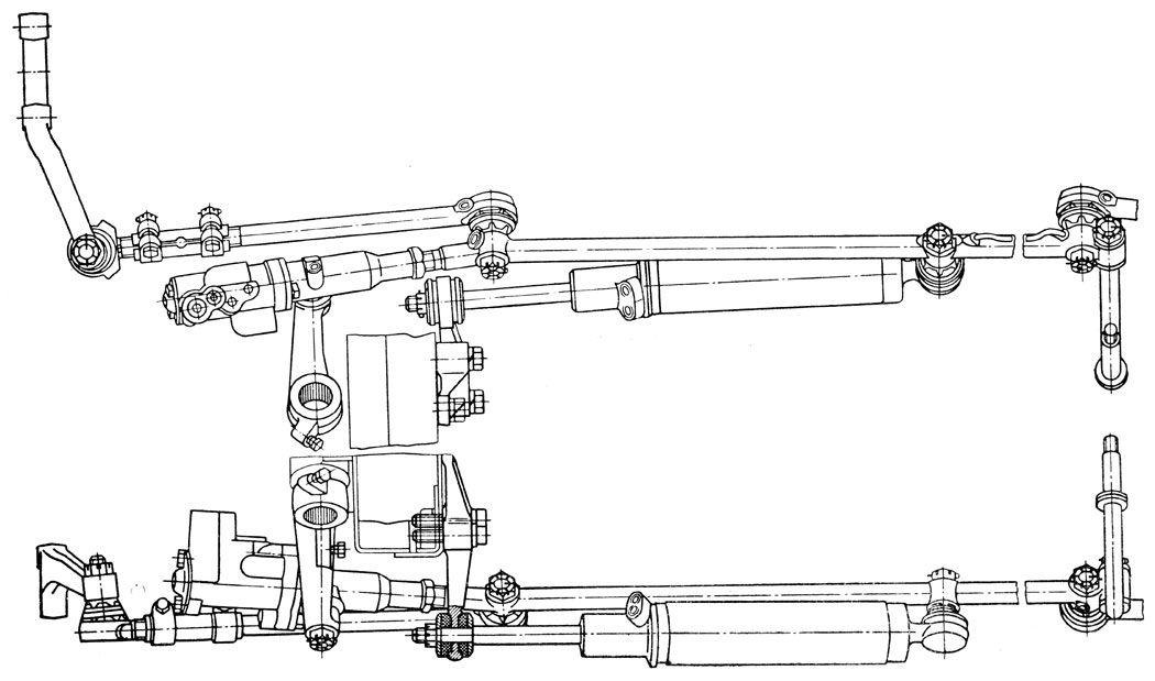 Рис. 6. Усилитель ГАЗ-13 'Чайка' с раздельным расположением рулевого механизма, распределителя и силового цилиндра